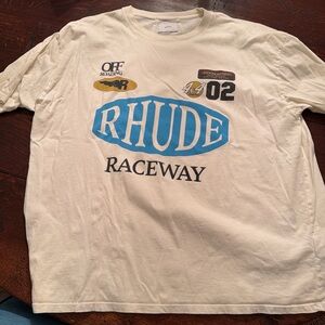 Rhude Cream T-Shirt with Tag Detail